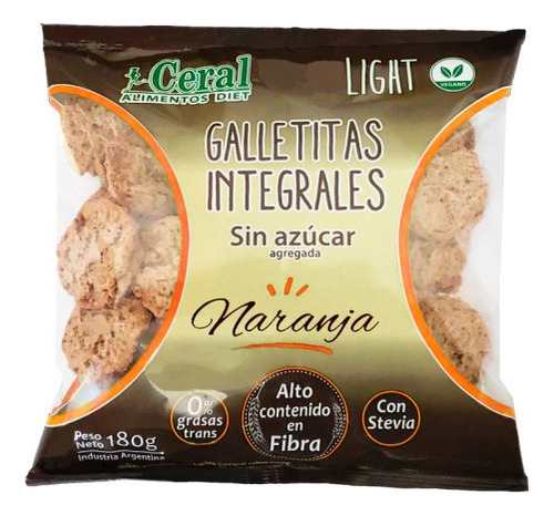 Galletas Integrales De Naranja S/azucar Veganas Ceral 180g