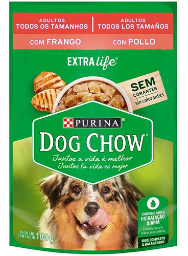 Alimento Húmedo Dog Chow Perros Adultos Sabor Pollo 100gr