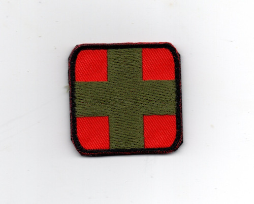 Parche Tactico Medico Cruz Verde Rojo 4.5cm X 4.5cm Fox 