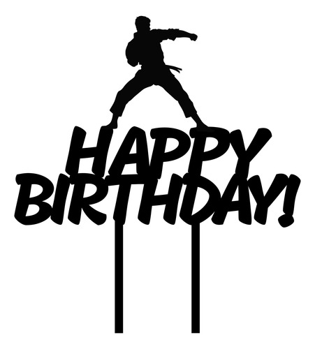 Topper Cake Decoracion Torta Karate Boxeo Pelea Mma Negro