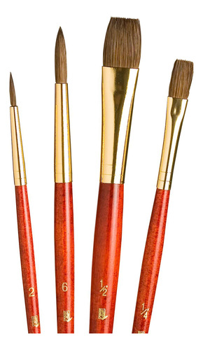 Princeton Artist Brush, Set  4-pc Camel Hair
