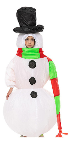 Traje Inflable Reutilizable Dibujos Niño Muñeco De Nieve