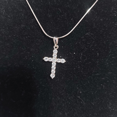 Imagem 4 de 5 de Colar De Prata 925 Pingente Crucifixo Diamantes De Zircônia