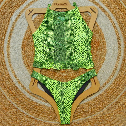 Traje De Baño Verde Neon Para Dama