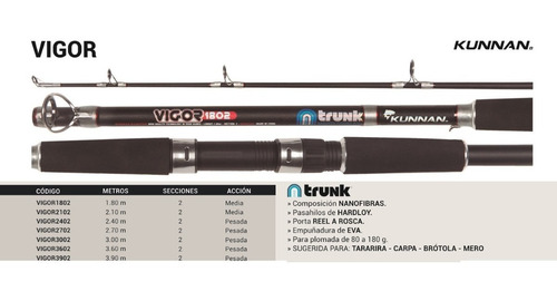 Combo Mar Kunnan Vigor 360cm 2t + Waterdog Thunder 6003