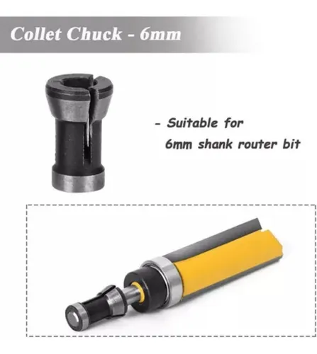 3 Adaptadores Para Fresadora Router Tupi 6mm 6,35mm 8mm