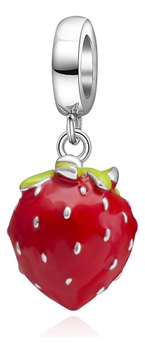 Soukiss Red Strawberry Charms 925 Sterling Silver Fruit Char