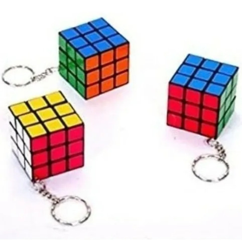 Pack X12  Llaveros Cubo Rubik 3x3 Cotillon   Didactico