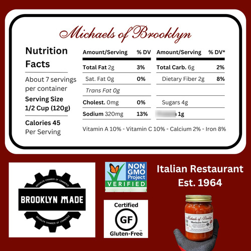 Michaels Of Brooklyn Salsa De Pasta, Tomate Fresco Y Albahac