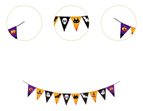 Pancarta De Halloween, Accesorio Único Bandera Triangular