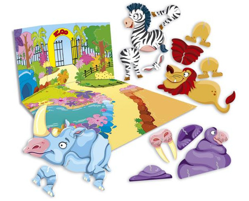 Encastre 3d Zoo 4 Puzzles En 3 Dimensiones Didáctico