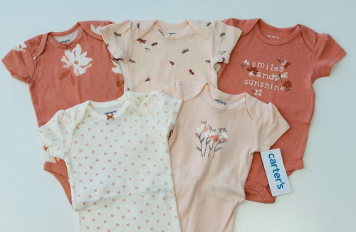 Pack Bodies Carters Mangas Cortas 3-6-9-12-18-24 Meses Flore