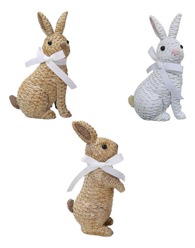 2x Estatuilla De De Pascua Mini Estatua De Conejo