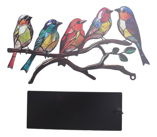 Adornos De Escritorio Stained Birds Branch, Multicolor Bird