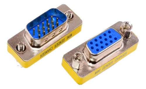 Cambiador De Genero Vga, Extensor Vga Macho-hembra Color Plateado