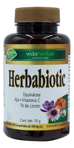 Herbabiotic Equinácea C/100 Comprinidos De 700mg C/u Sabor Sin Sabor