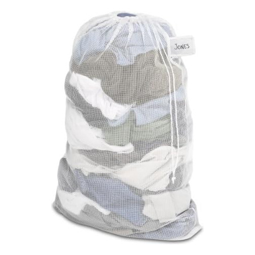 Mesh Laundry Bag W/id Tag White