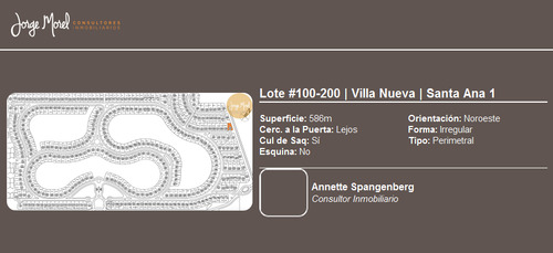 Lote Perimetral #100-200 - Villa Nueva - Santa Ana 1 - 586m2 #id 20209