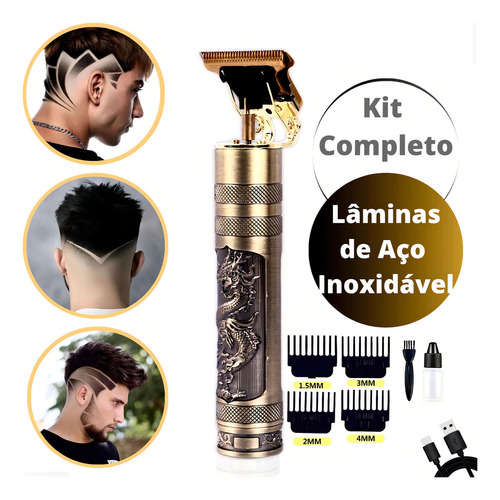 Máquina De Cortar Cabelo Fazer Barba Acabamento Dragão