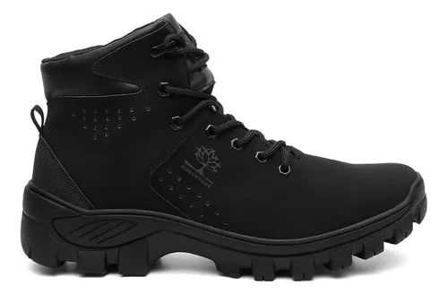 Bota Masculina Caterpillar de Couro Reforçado Impermeável Moderna +  Carteira CAT