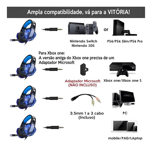 Kit Gamer Teclado Mecanico, Mouse 7 Botões 4800 Headset Rgb
