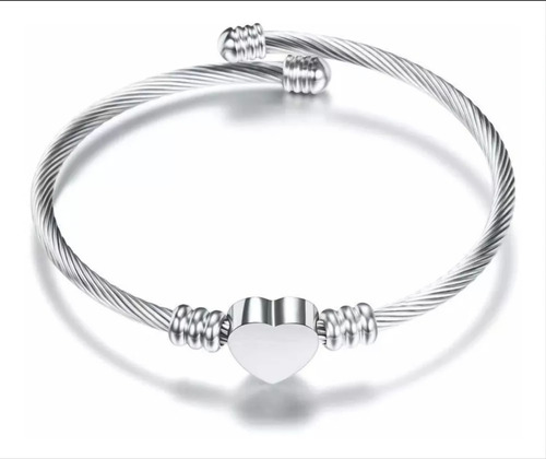 Pulsera Mujer Corazón Charm Para Dijes Acero Importada Style