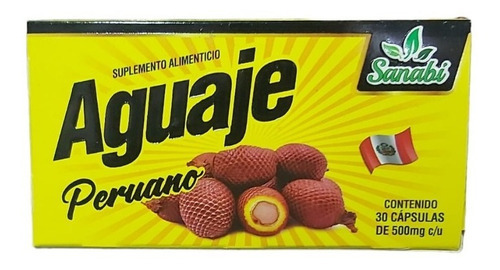 Aguaje Peruano Sanabi 30 Caps De 500 Mg C/u Sabor Sin Sabor