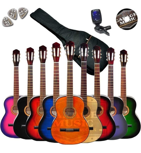 Guitarra Electro Criolla Clasica Funda Acolchada Afinador Cd