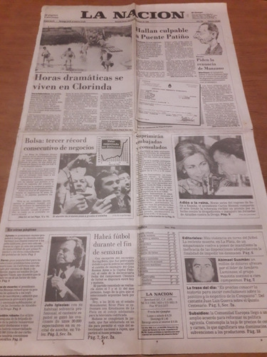 Tapa Diario La Nación 22 5 1992 Patiño Clorinda Inundaciones