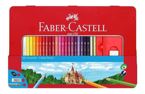 Lapices De Colores Faber Castell Ecologicos X48 Caja De Lata