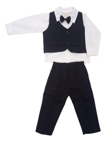 Traje De Bautizmo Conjunto Completo Negro 24-36