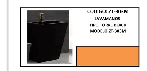 Eut Lavamanos Torre Pedestal Zt303m Negro Mate 74x43x38