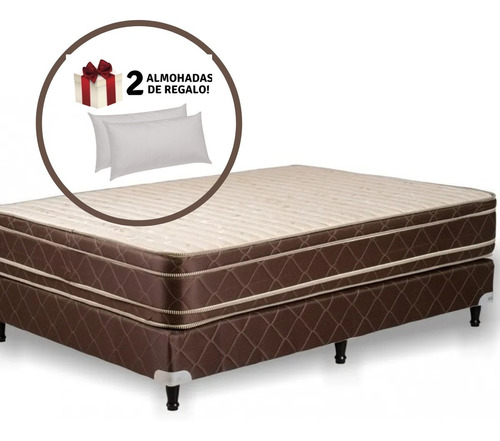 Imagen 4 de 10 de Colchón + Sommier Espuma Firme 2 Plazas 140x190 30cm 110kg