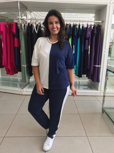 Imagem 2 de 3 de Conj.blusa E Calça Em Tecido De Malha Em Viscose