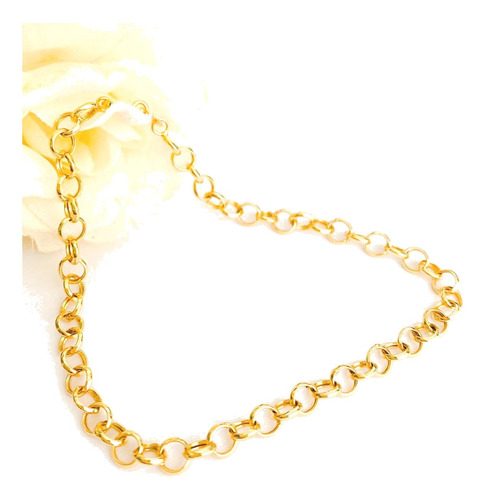 Pulseira Feminina Ouro 18k Elo Português Linda Jóia