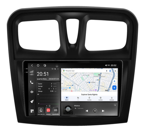 Multimidia Logan 15/19 9p Octacore Carplay 6gb 128gb Tpros