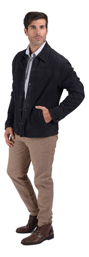 Camisola De Piel Perry Ellis De Hombre En Color Azul Marino.