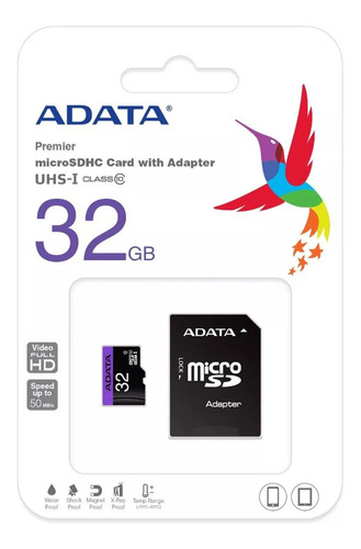 Memoria Micro Sd 32gb Adata Clase 10 Video Full Hd Adaptador