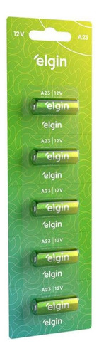 5 Pilhas Baterias Elgin 12v A23 Controle Portão Alarme
