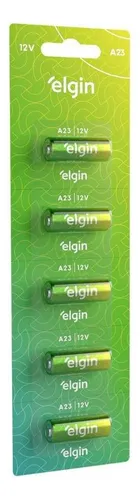 5 Pilhas Baterias Elgin 12v A23 Controle Portão Alarme Menor preço em 5 Pilhas Baterias Elgin 12v A23 Controle Portão Alarme