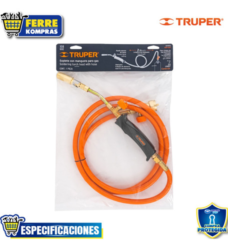 Soplete Con Manguera Para Gas, 1/2 , Truper 101970