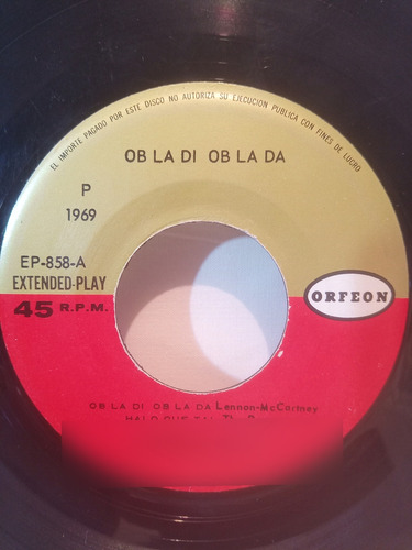 Disco Los Rockin Devil's Obladi Oblada Hush Rock Garage 1969 (Usado)