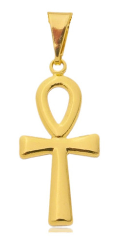 Pingente Cruz Do Egito Pequena Banhado A Ouro 18k