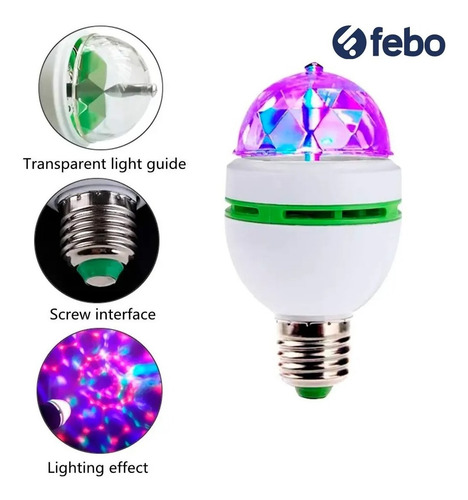 Imagen 7 de 8 de Lámpara Led Giratoria Para Decoraciones De Fiestas Febo