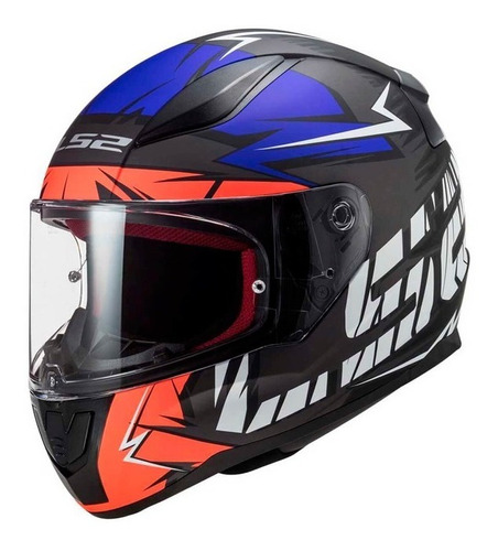 Casco Moto Integral Ls2 Ff353 Cromo Matt Flu-ora-blu Mxm