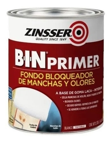 Bin Primer Bloqueador Zinsser 0.946 L Protección Superficie 