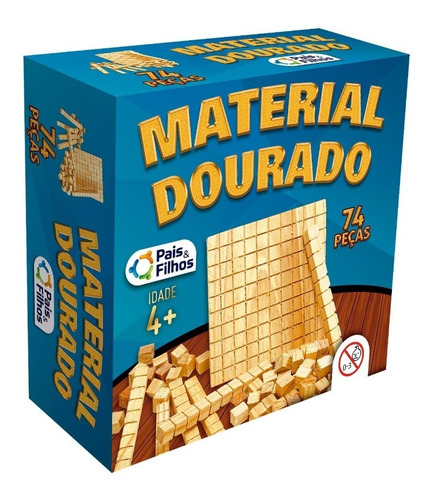 Material Dourado Educativo 74 Peças Didático Para Matemática