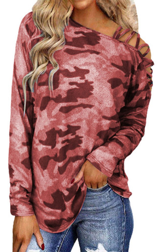 Blusa De Manga Larga De Moda Camuflaje Transpirable Cómodo