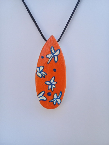 Collar  Colgante, Tabla De Surf, Pintado  A Mano Cod. 3167