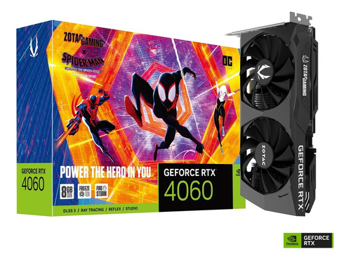 Tarjeta de video Nvidia Zotac  Gaming X Spider-Man GeForce RTX 40 Series RTX 4060 ZT-D40600P-10SMP OC Edition 8GB